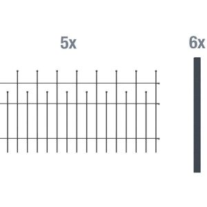 Metallzaun Grund-Set Madrid Anthrazit z. Einbetonieren 50 cm x 1000 cm