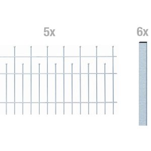 Metallzaun Grund-Set Madrid verzinkt z. Aufschrauben 100 cm x 1000 cm