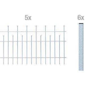 Metallzaun Grund-Set Madrid verzinkt z. Aufschrauben 75 cm x 1000 cm