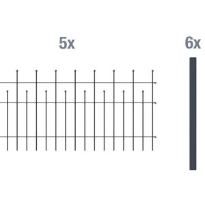 Metallzaun Grund-Set Madrid Anthrazit z. Aufschrauben 100 cm x 1000 cm