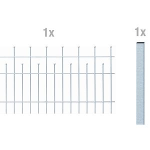 Metallzaun Anbau-Set Madrid verzinkt z. Einbetonieren 100 cm x 200 cm