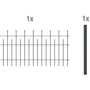 Metallzaun Anbau-Set Madrid Anthrazit z. Einbetonieren 50 cm x 200 cm