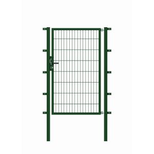 Metallzaun Einzeltor für Doppelstabmatte Grün z. Einbetonieren 100 cm x 125 cm