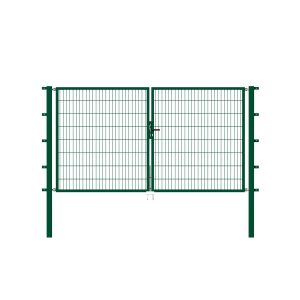 Metallzaun Doppeltor für Doppelstabmatte Grün z. Einbetonieren 100 cm x 200 cm