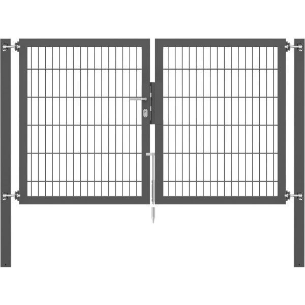 Doppeltor Flexo Plus 200 cm x 120 cm Pfosten 80 cm x 80 cm Anthrazit