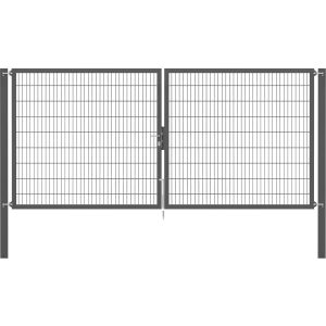 Doppeltor Flexo Plus 400 cm x 180 cm Pfosten 100 cm x 100 cm Anthrazit