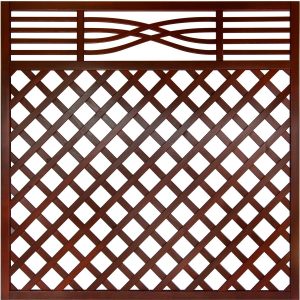 Andrewex Zaunelement Malaga mit Gitter 180 cm x 180 cm Braun FSC®