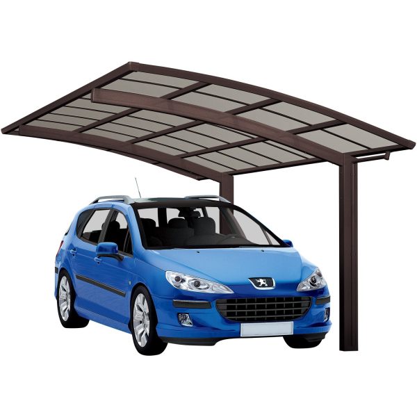 Ximax Alu Einzelcarport Portoforte Typ 60 Mattbraun XS 241x495cm Sonderfertigung