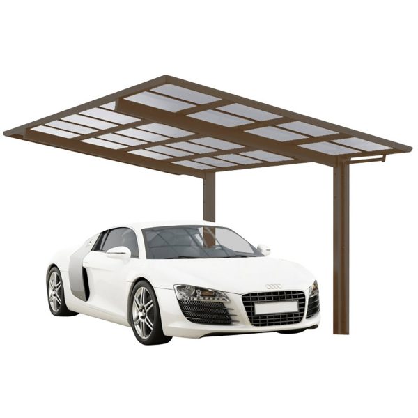 Ximax Alu Einzelcarport Linea Typ 80 Bronze XS 243 x 495 cm Sonderfertigung