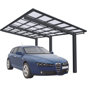 Ximax Alu Einzelcarport Linea Typ 110 Schwarz XS 243 x 495 cm Sonderfertigung