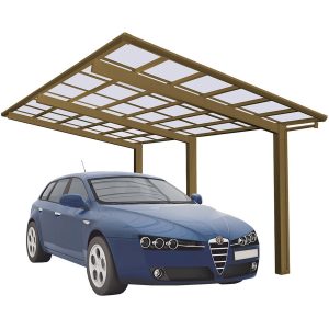 Ximax Alu Einzelcarport Linea Typ 110 Bronze XL 302 x 556 cm Sonderfertigung