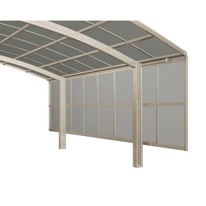 Ximax Carport Seitenwand 2 Module Edelstahl-Look 150 cm Sonderfertigung