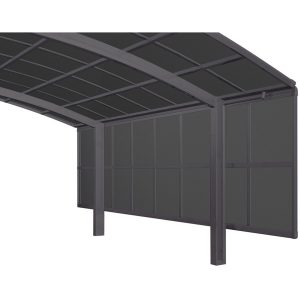 Ximax Carport Seitenwand 3 Module 200 cm Schwarz Sonderfertigung