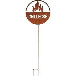 Gartenstecker Grillecke 136 cm Rostfarben