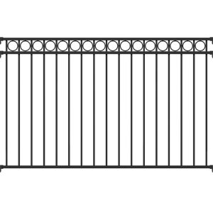 Metallzaun Zaunfeld Circle Schwarz 120 cm x 200 cm