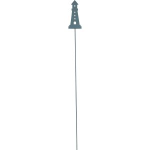 Metallstecker Leuchtturm 82 cm Hellblau