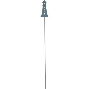 Metallstecker Leuchtturm 82 cm Hellblau
