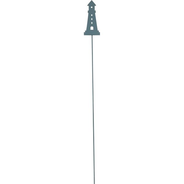 Metallstecker Leuchtturm 82 cm Hellblau