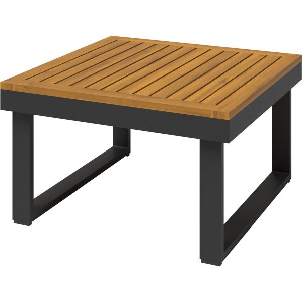 Lounge-Tisch Lipson aus Akazienholz und Aluminium Grau