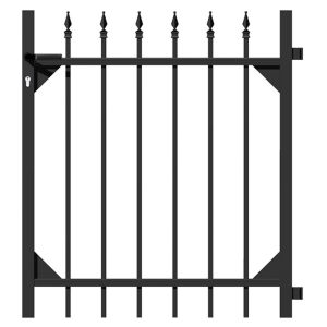 Metallzaun Einzeltor Chaussee Schwarz 100 cm x 96