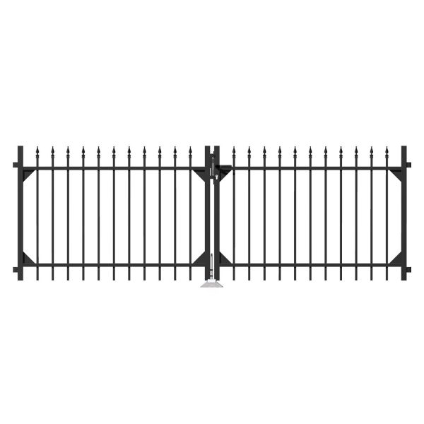 Metallzaun Doppeltor Chaussee Schwarz 100 cm x 301 cm