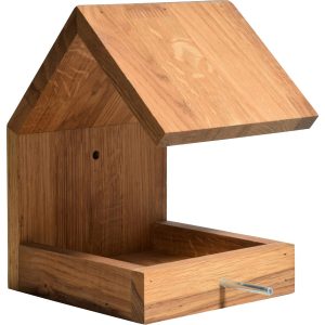 Dobar Design-Vogelhaus Eichenholz mit Satteldach Braun