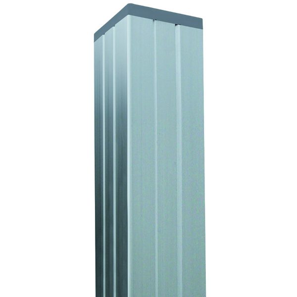 T & J Aluminium-Torpfosten Gotland Silber 68 cm x 68 cm x 272 cm
