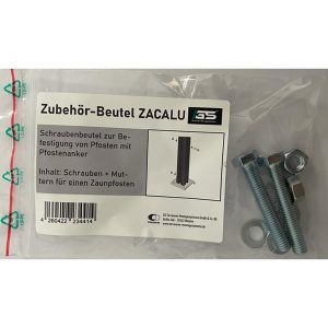 ZacAlu Schrauben-Kit Zubehörbeutel für Aluminium Zaunpfosten