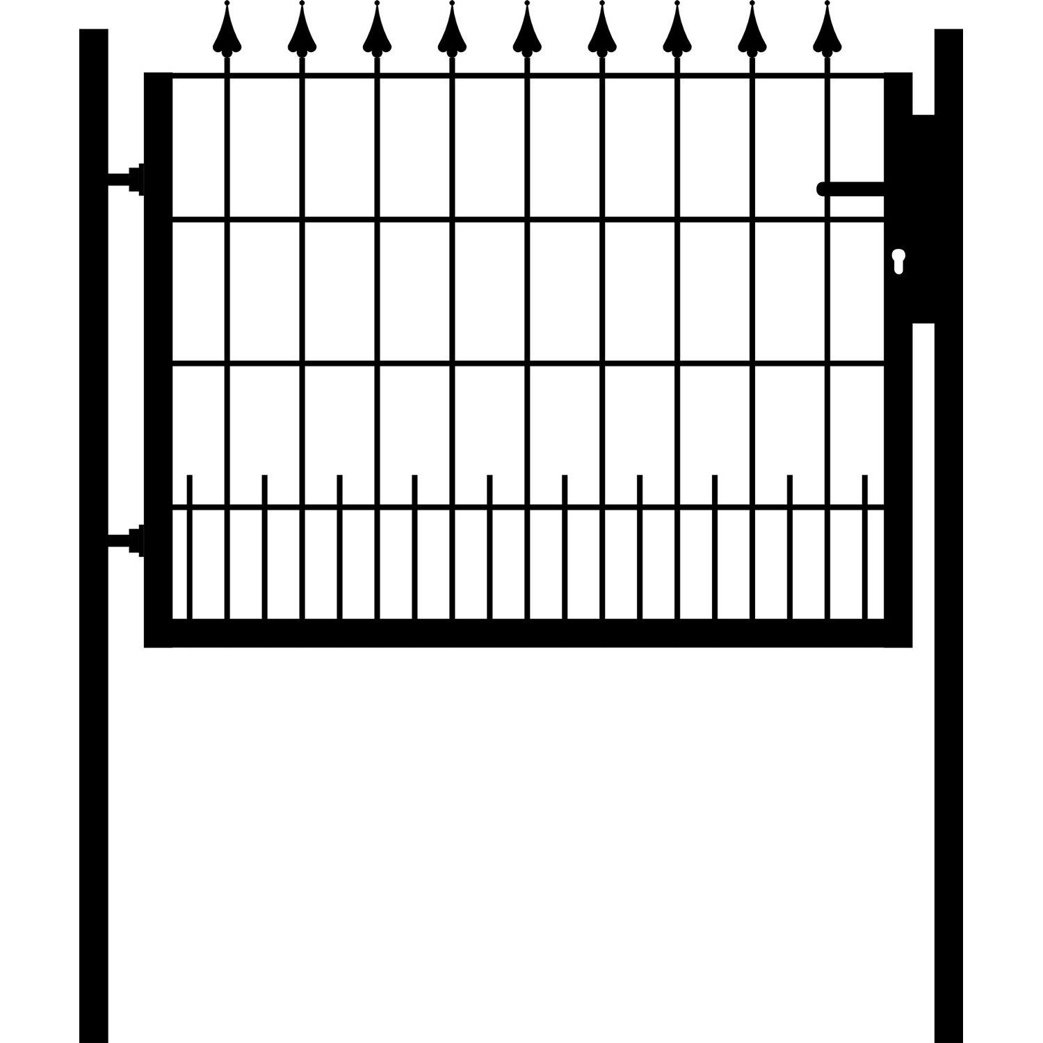 RoTaPlastes Gartentor 1 Flügel Lilie Anthrazit 120 cm x 80 cm