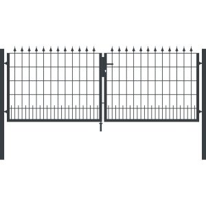 RoTaPlastes Doppel-Gartentor 2 Flügel Lilie Anthrazit 300 cm x 100 cm