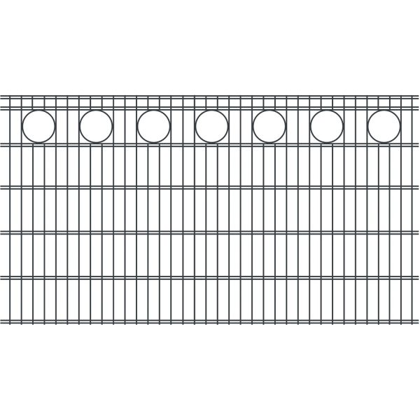 RoTaPlastes Zaunelement DSM Ring Dekor Anthrazit 200 cm x 103 cm