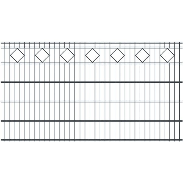 RoTaPlastes Zaunelement DSM Karo Dekor Anthrazit 200 cm x 123 cm