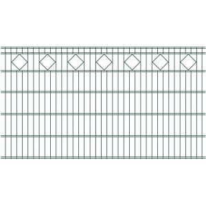 RoTaPlastes Zaunelement DSM Karo Dekor Grün 200 cm x 123 cm
