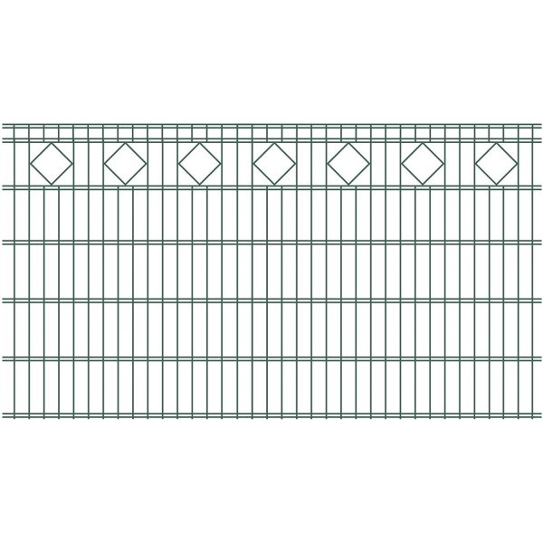 RoTaPlastes Zaunelement DSM Karo Dekor Grün 200 cm x 123 cm