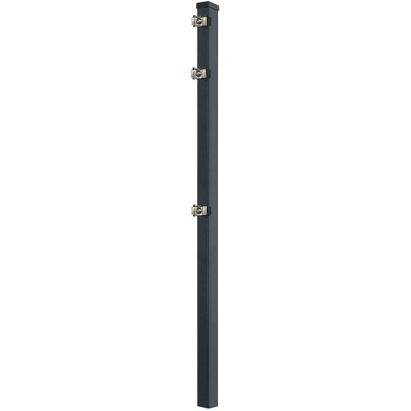 RoTaPlastes Pfosten DSM m. Konterplatte Anthrazit 220 cm x 6 cm x 4 cm