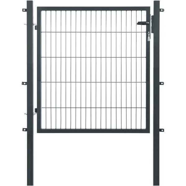 Floraworld Einzeltor für Doppelstabmattenzaun Anthrazit 100 cm x 120 cm