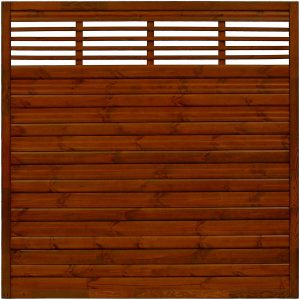 Sichtschutzzaun Element Nicea Teakfarben 180 cm x 180 cm FSC®