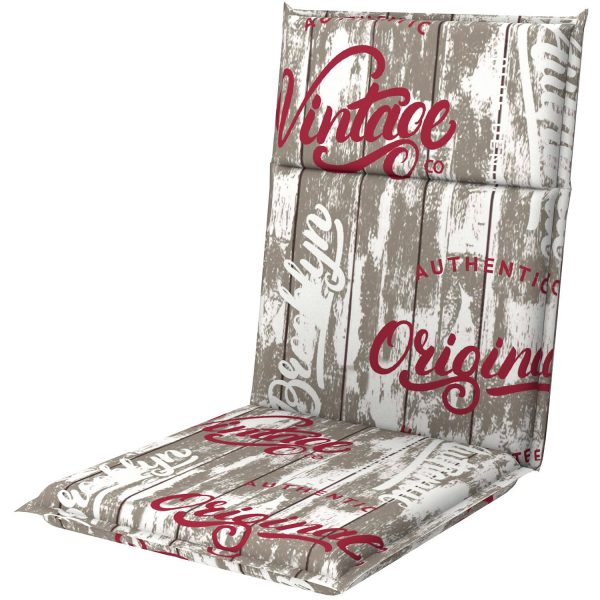 Doppler Sitzauflage Midi Living D.2900 Greige-Rot-Weiß 48 cm x 110 cm