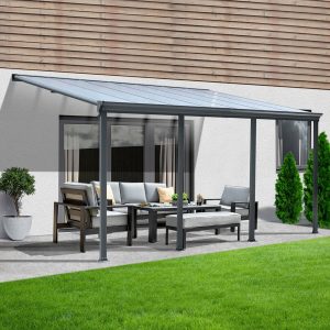 Home Deluxe Terrassenüberdachung Solis Alu 618 x 303 x 226 / 278 cm Anthrazit