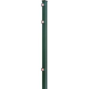 Solid Zaunpfosten mit Edelstahlbeschlägen Stahl Grün 120 x 4 x 4 cm