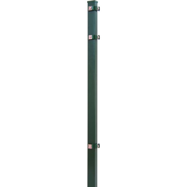 Solid Eckpfosten für Stab- und Doppelstabmatten Stahl Grün 175 x 4 x 4 cm