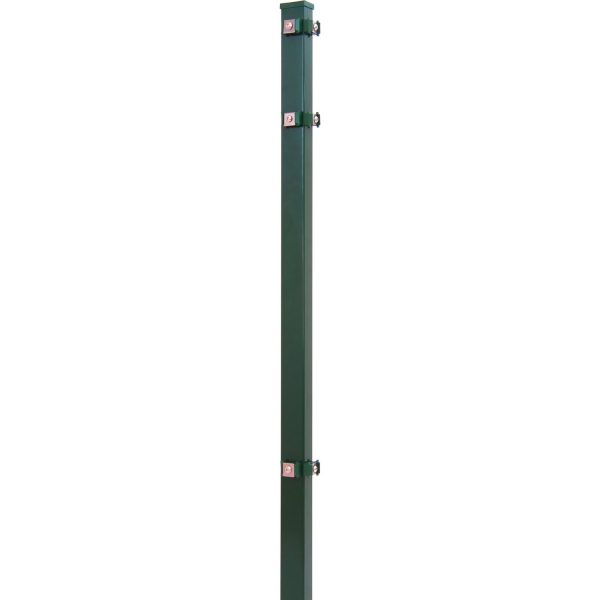 Solid Eckpfosten für Stab- und Doppelstabmatten Stahl Grün 150 x 4 x 4 cm