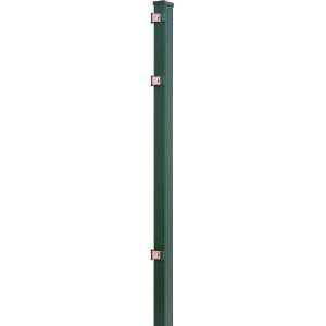 Solid Zaunpfosten mit Edelstahlbeschlägen Stahl Grün 150 x 4 x 4 cm