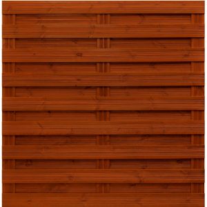 Andrewex Sichtschutzzaun-Element Goch Teakfarben lasiert 180 cm x 180 cm FSC®