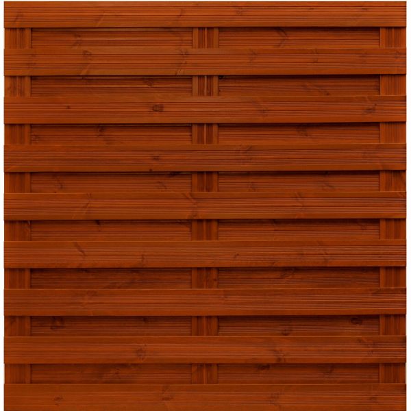 Andrewex Sichtschutzzaun-Element Goch Teakfarben lasiert 180 cm x 180 cm FSC®