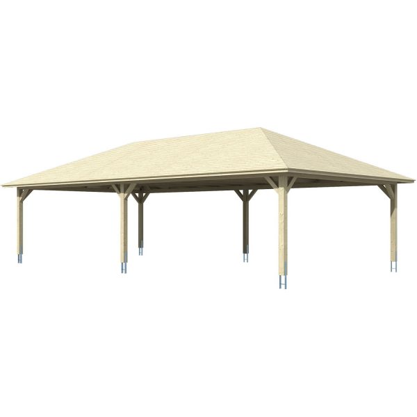 Skan Holz Carport Taunus 1176 cm x 634 cm Schiefergrau