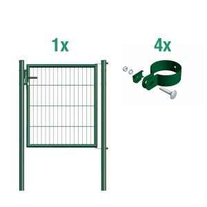 Metallzaun Einzeltor für Einstabmatte Grün z. Einbetonieren 100 cm x 75 cm