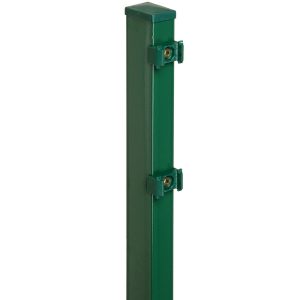 Vierkant-Zaunpfosten für Doppelstabmattenzaun  6 cm x 4 cm x 140 cm Grün