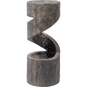 Dobar Design-Gartenbrunnen XL Spiralförmig inkl. Pumpe und LED