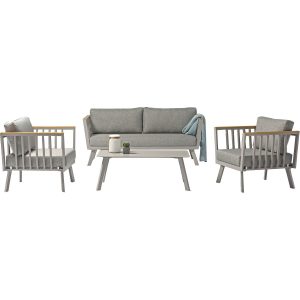 Acamp Loungegruppe Gondola Taupe-Teak